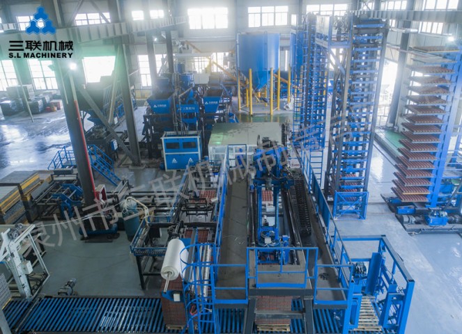 Автоматическая производственная линия станка для изготовления блоков SL Machinery
